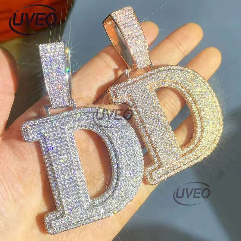 Fine Jewelry Custom Iced Out VVS Moissanite Dia Hip Hop Gold Plated Sterg Sier Letter Pendant Men