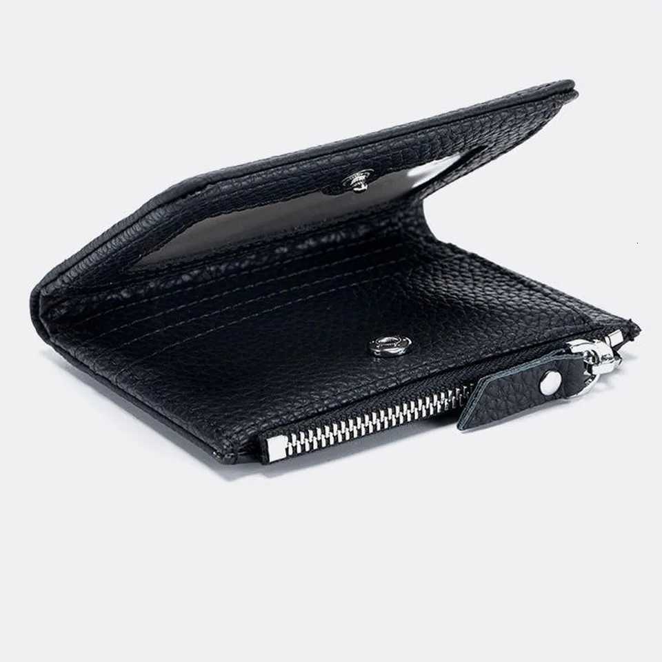 2025 Rfid-Blocking Genuine Leather Wallet Card Holder Unisex short Wallet Colorful Zipper Coin Purse Gifts Coin StorageT251119