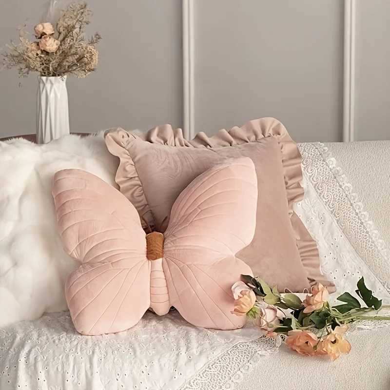 Chic Blue Butterfly-Shaped Throw - Soft Polyester Plush Fabric for Couch Bed Decor Super Soft Butterfly Doll for GirlsM251119