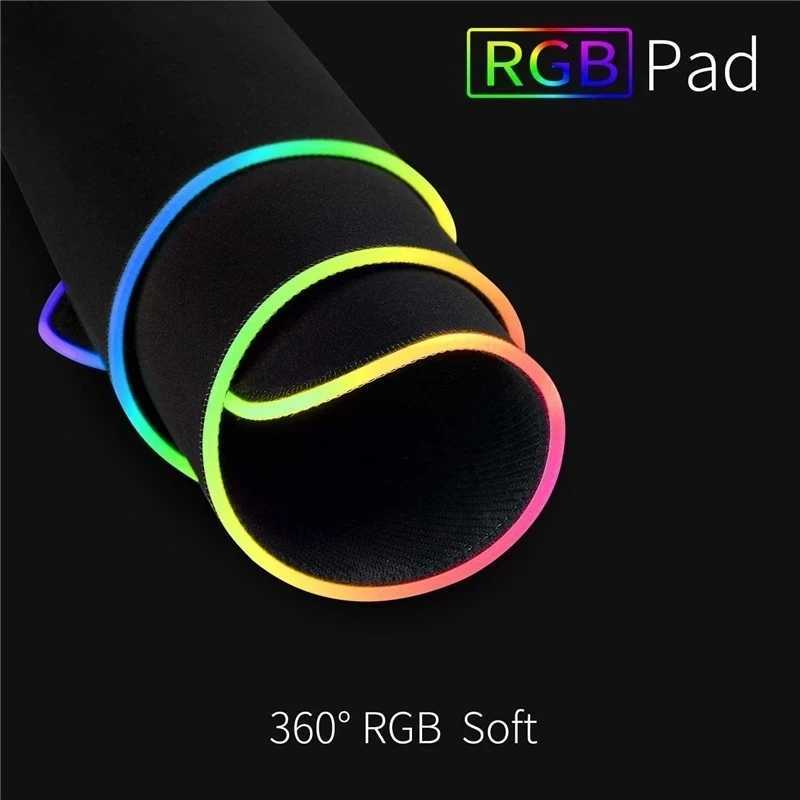 LED Light Mousepad RGB Keyboard Cover Desk-mat Colorful Surface Mouse Pad Multi-size Computer Gamer Esports Mouse Pad WaterproofM251119