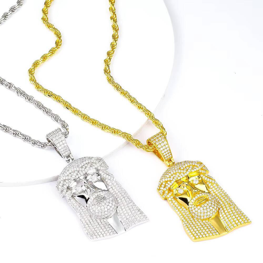 Bulk Wholesale Men Iced Out Vvs Gra Mossanite Diamond Jewelry 925 Silver Hip Hop Chain Necklace Jesus Piece Moissanite Pendant