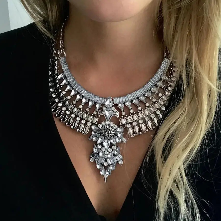 2025 Indian Statement Silver Plated Vintage Necklace Women Fashion Boho Ethnic Large Collar Big Bib Necklace Lady Jewelry 251118