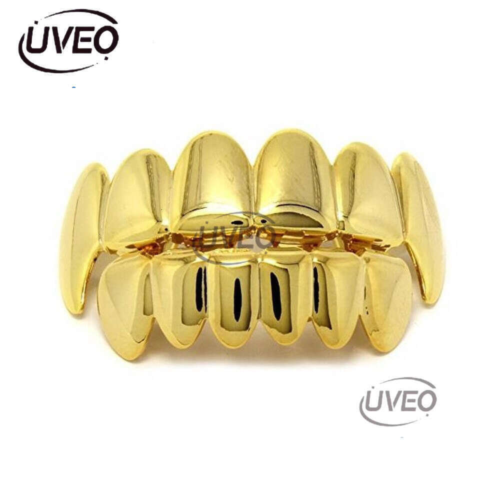 Hiphop Grillz men and women Ice out VVS Moissanstone hip Hop Halloween Ball Gold set Wolf costume Free delivery