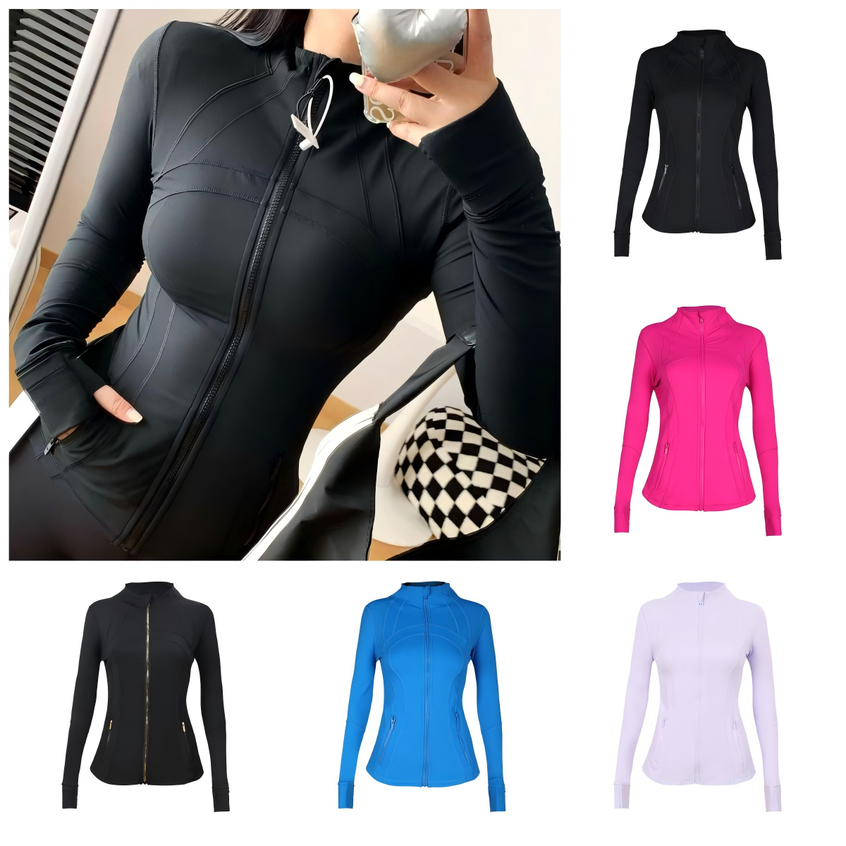 victorwong Workout set Yoga sets Jacket Define Align High Waist Sports Suit close High waist Pants Running Long Sleeve leggings gym set