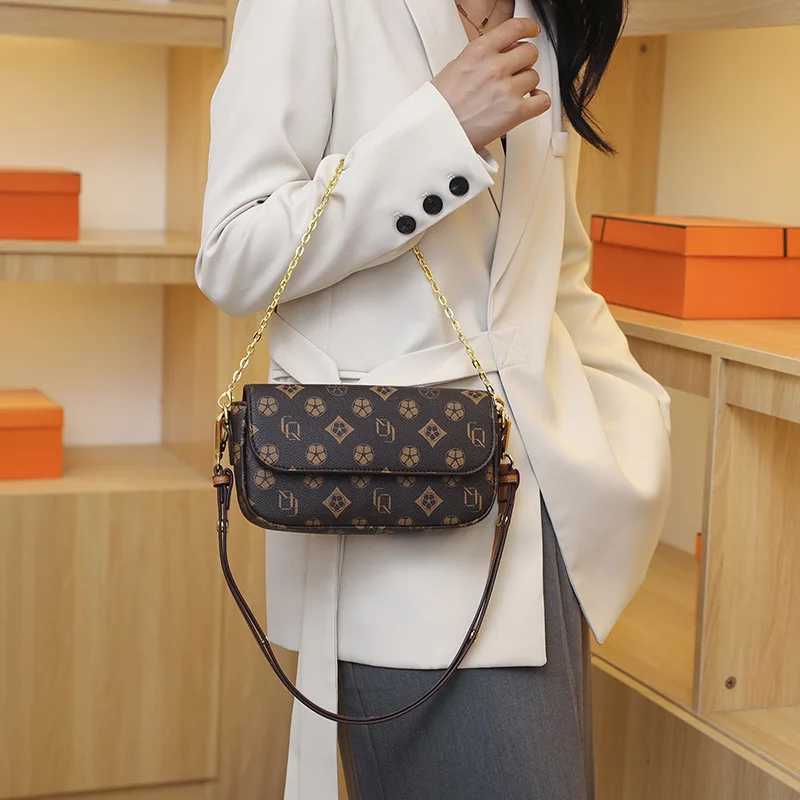 French style small bag European and American fashion print retro high-end versatile temperament single shoulder crossbody bagW251119