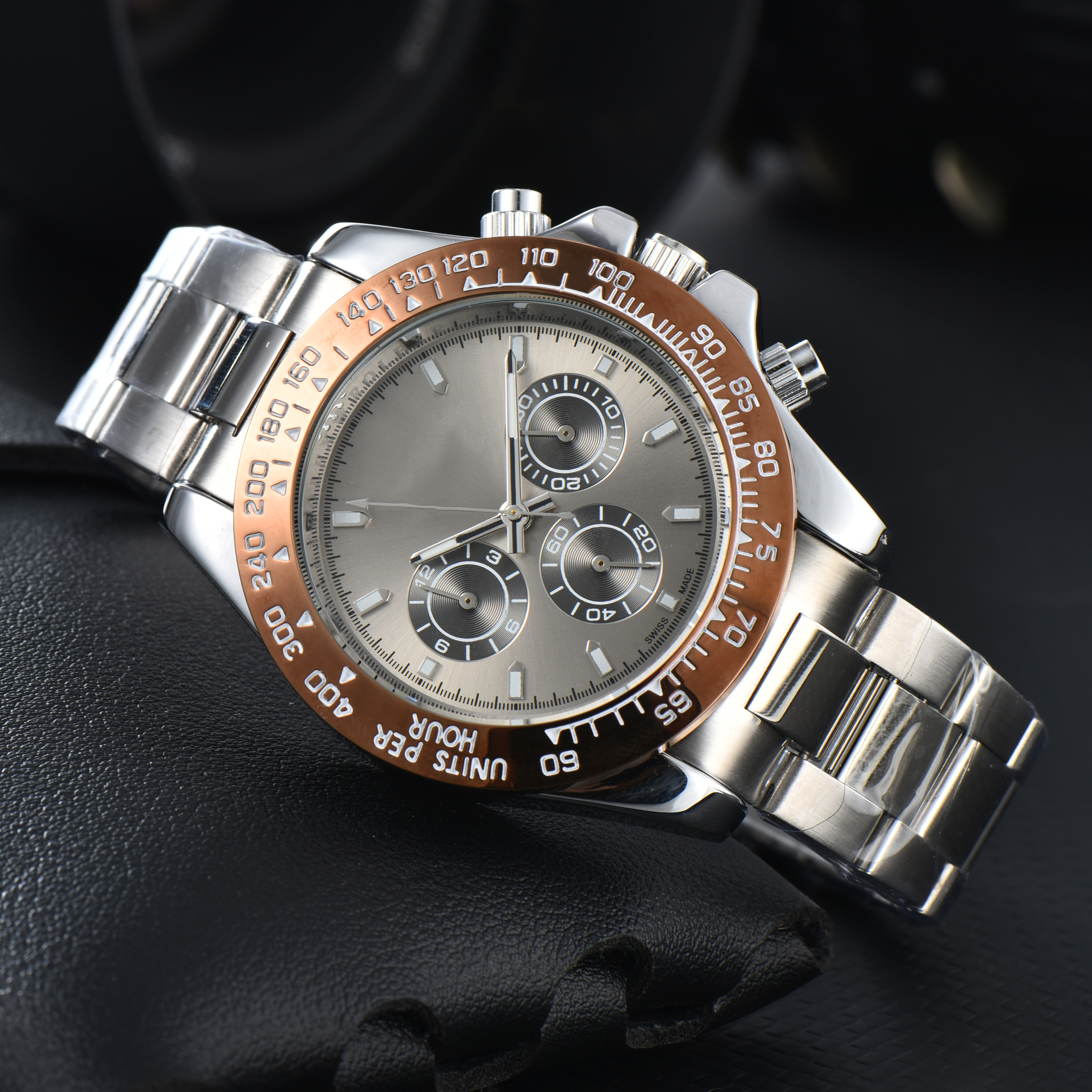 Mens DAYity TONASity Automatic quartz Movement watch multifunction Wristwatch Designers Men Watches Stainless Steel Strap Gold Wristwatches Montre de luxe