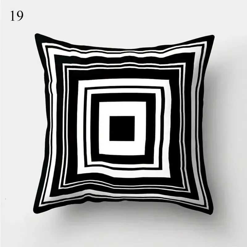 Black and white geometric cushion cover case home decoration suitable for bedroom sofa carM251119