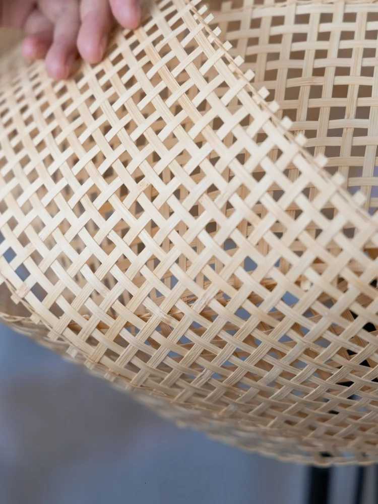 Middle Aged Bamboo Woven Floor Lamp Living Room Lamp Bedroom Bedside Lamp WabiSabi Room Decoration LED Dining Room Pendant Light M251119