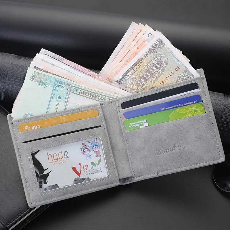 Mens ultra-thin retro wallet student casual business wallet fashionable personalized soft leather wallet youth versionT251119