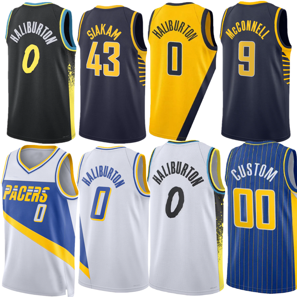 Custom Tyrese Haliburton Pascal Siakam Jersey Basketball Jerseys Bennedict Mathurin Obi Toppin Aaron Nesmith Ben Sheppard Pacer Walker Isaiah Jackson
