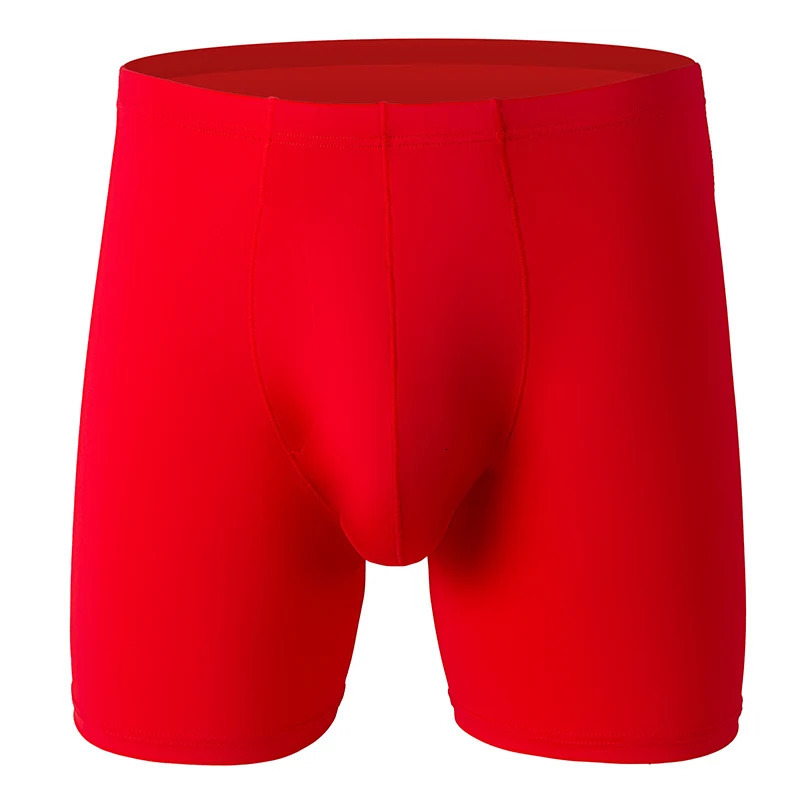 Mens Boxing Shorts Homme Slim Ice Silk Underwear Panites Solid Comfort Ushaped Convertible Pocket Cueca Calzoncillo 250417