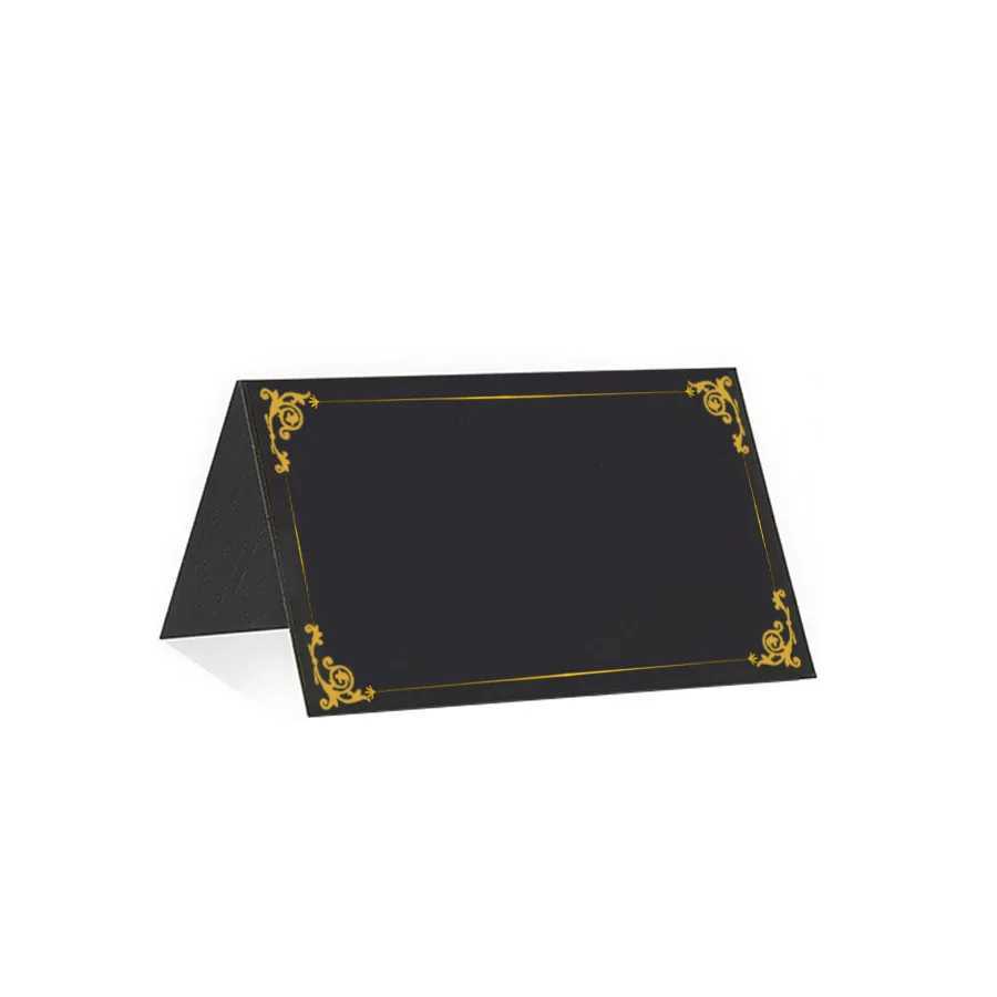20/50/100pcs Half Fold Black Hot Stamping Wedding Seating Number Table Card Place Card Birthday Party Banquet Sign In Card G251119