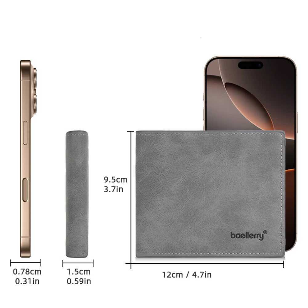 Baellerry New Simple Short Men Wallets High Quality Thin Card Holder Male Purses Photo Holder Small Classic Men Money ClipsT251119