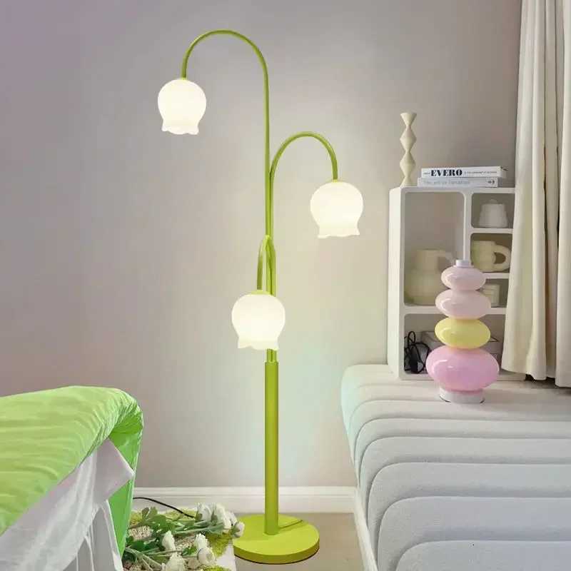 Lily of the Valley cream wind floor lamp flower childrens room vertical bedside lamp bedroom atmosphere lamp M251119