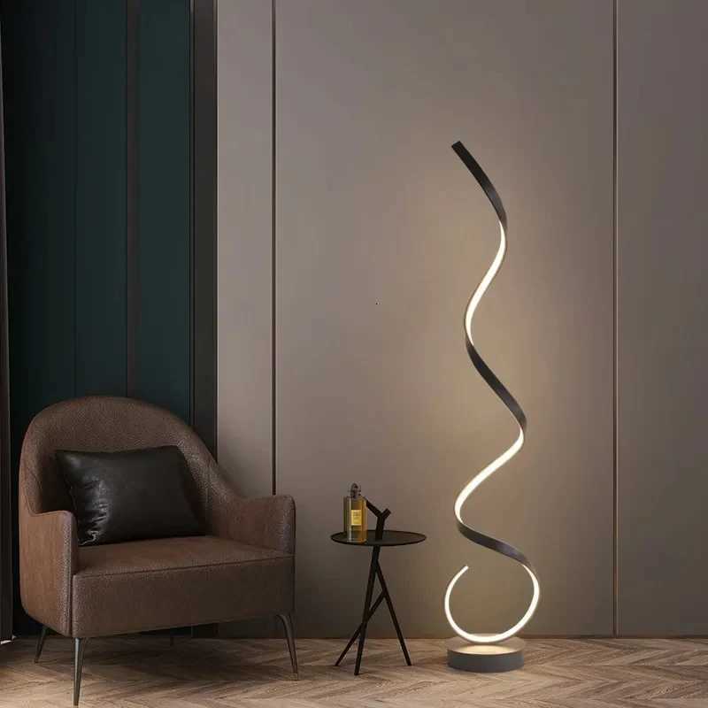 Modern Simple LED Floor Lamp Spiral Shape Aluminum Floor Lights for Living Room Bedside Sofa Corner Home Decor Standing Lamp Led M251119