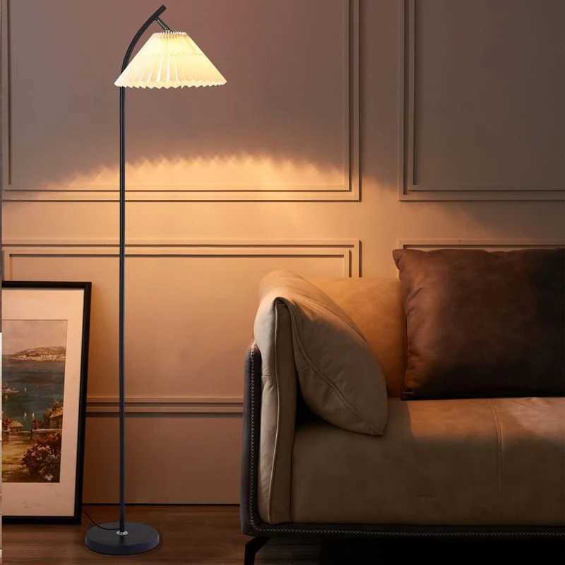 Nordic Pleated Fabric Floor Lamp Modern Simple Standing Light Living Room Decor Sofa Bedroom Led Bedside Floor Lamp Night Light M251119