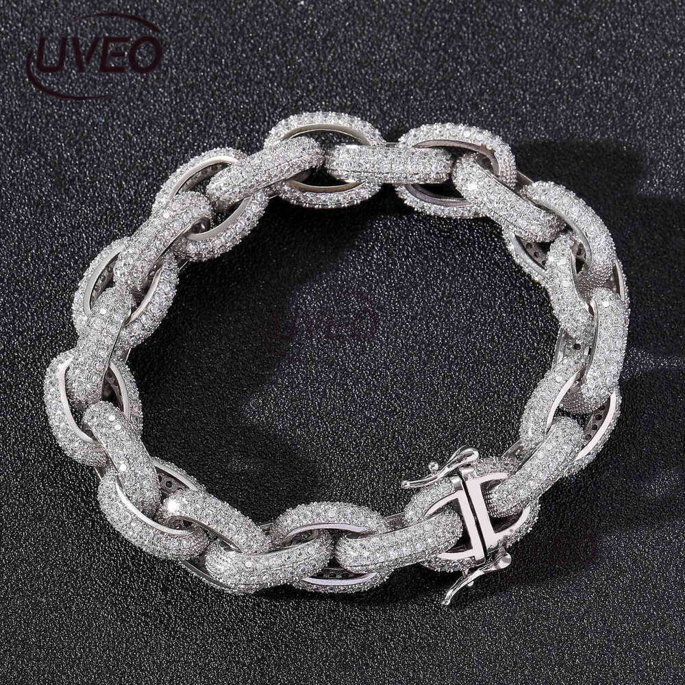 Luxury Hip Hop Chain Necklace 13mm ice out VVS Moissanite Cross Chain Necklace bracelet for men and women Free delivery