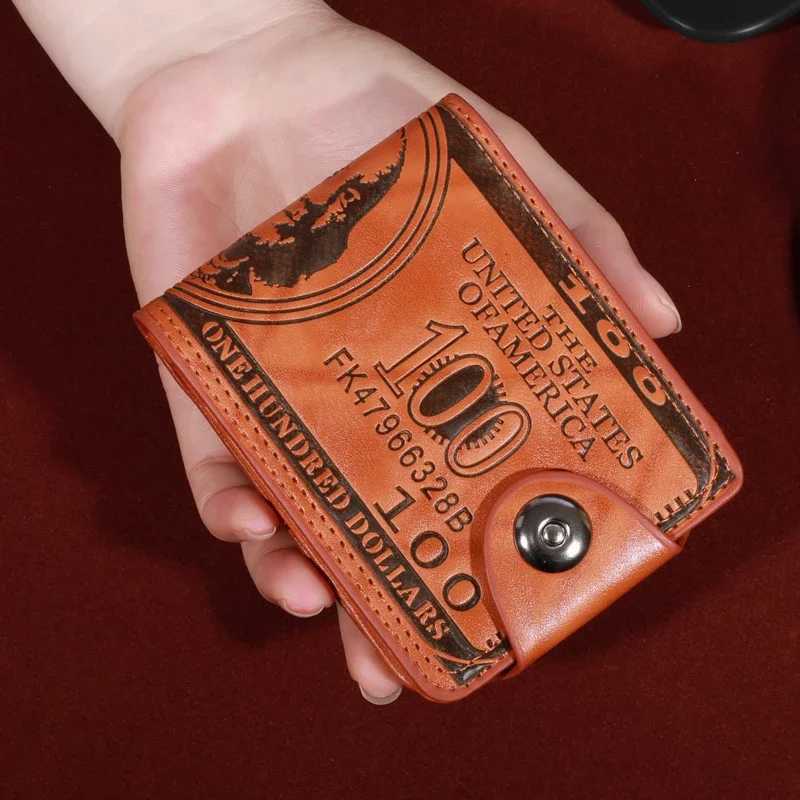 Mens Wallets With 100 US Dollar PatternWallet Male Leather Walet Photo Card HolderFashion Large Capacity Wallet Purse BagT251119