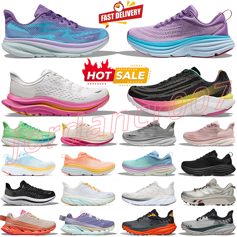 Clifton 9 Hokasneakers Bondi 8 Kawana Running Shoes for Men Women Designer Sneakers Pink Black White Mens Womens Outdoor Sports Trainers