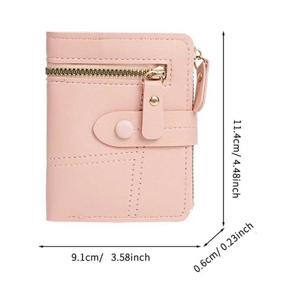 Simple Solid Color Button Wallet Ultra-Thin PU Leather Thin Wallet Short Design Card Clip Ladies UseT251119