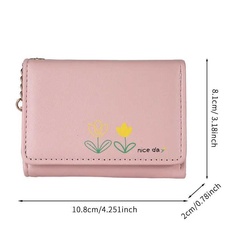 New Small Wallet Womens Leather Short Folding Wallet Student Cute Mini Fashion Hasp WalletT251119