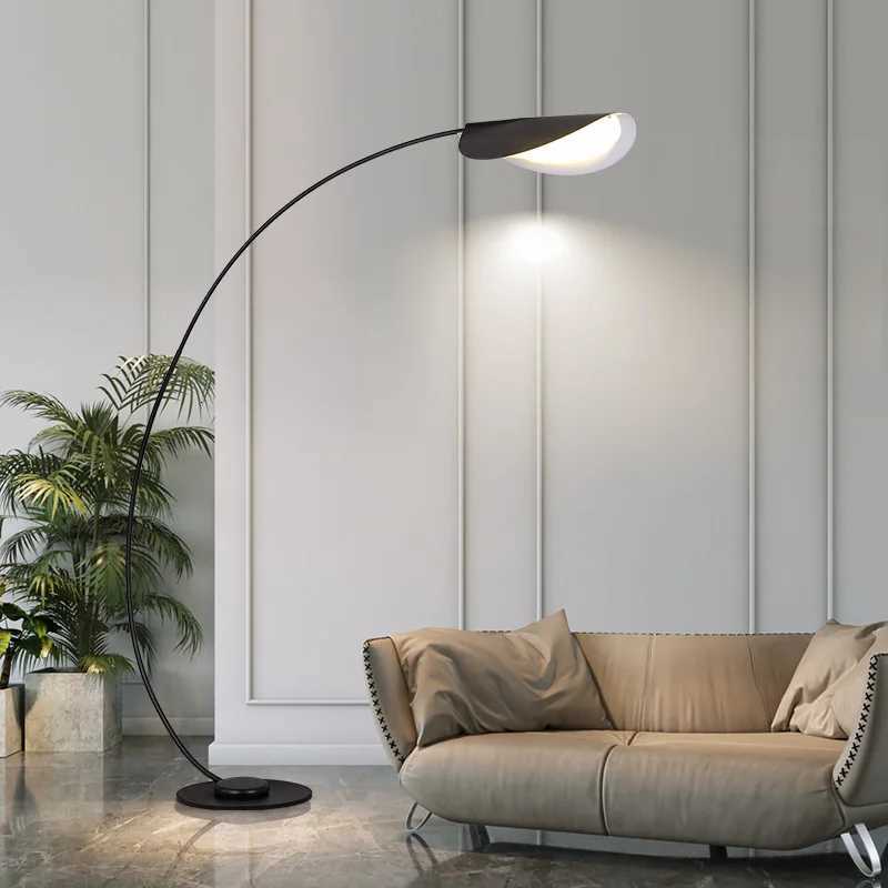 Modern Fishing floor Lamp Black minimalist standing light Living Room corner sofa BedroomArtistic LED Lighting E27 M251119