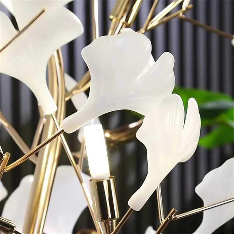 Nordic Modern Floor Lamps Sofasides Tall Floor Lights Art Decoration Bedroom Ginkgo Leaf LED Standing Lamp Living Room Homestay M251119