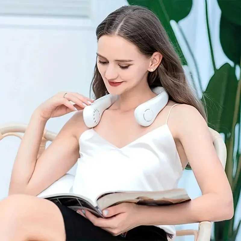 Portable neck fan mini electric ventilation fan silent neck and wearable cooling fan USB Rechargeable bladeless mobile air conditioner Z250419