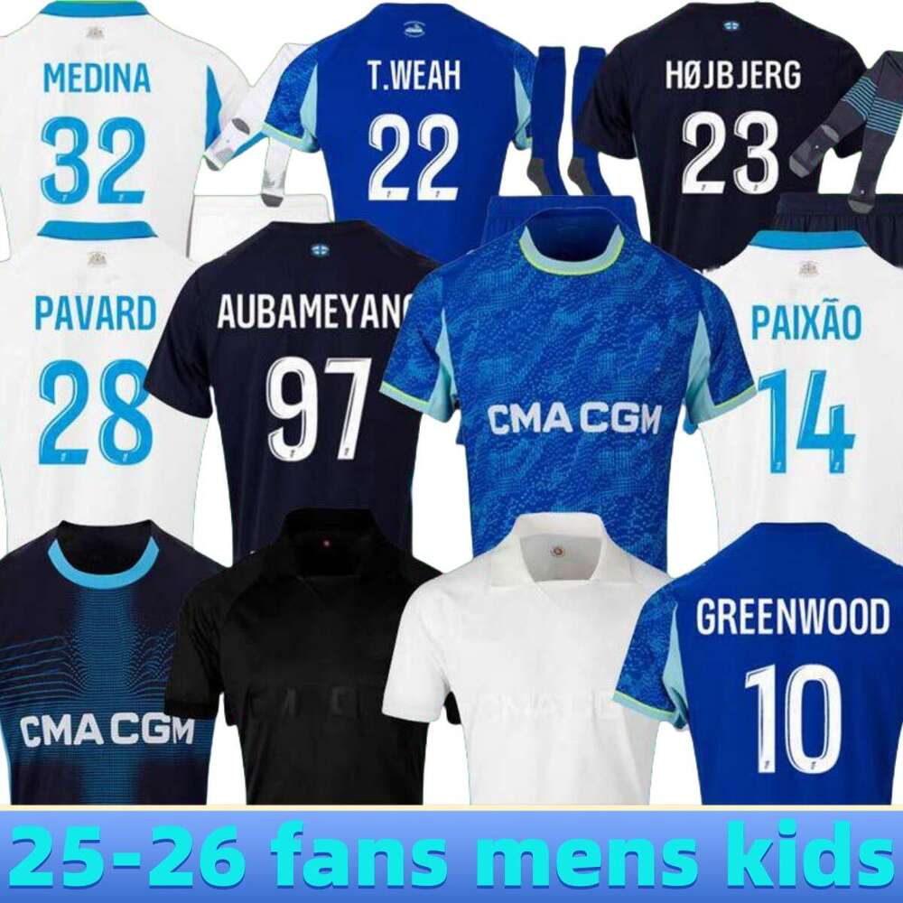25 26 maillot jersey MEDINA PAIxao MAUPAY OUNAHI harit GREENWOOD marseilL jersey soccer RABIOT 2025 2026 OM mens fans KIDS football shirt hommes enfants GOUIRI ANGEL