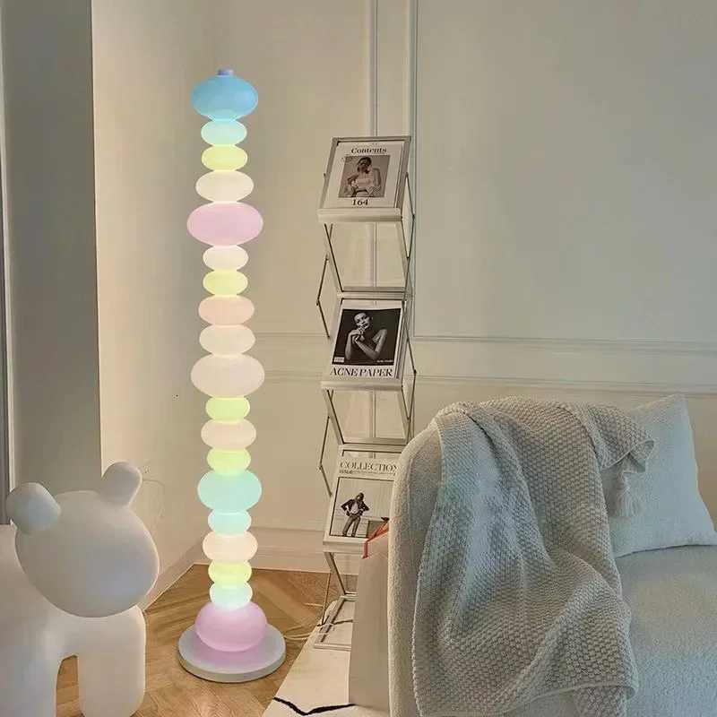 Candy Rainbow Gourd floor lamp led Macaron glass Tall Lamp for Childrens Room Sofa Bedroom Bedside Atmosphere LED Pebble lamp M251119