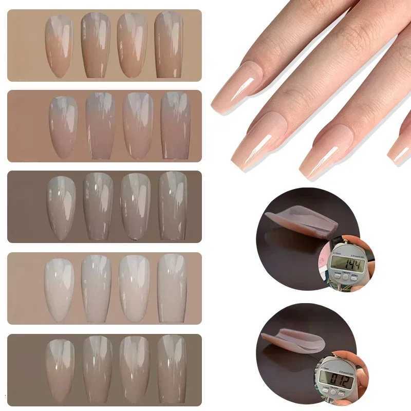 140PCS Skin Tones Press on Nails 3-IN-1 Nude Natural Soft Nail Tips Set Ultra-Fit Gel Nail Extensions Easy Manicure DIYT251118T251119