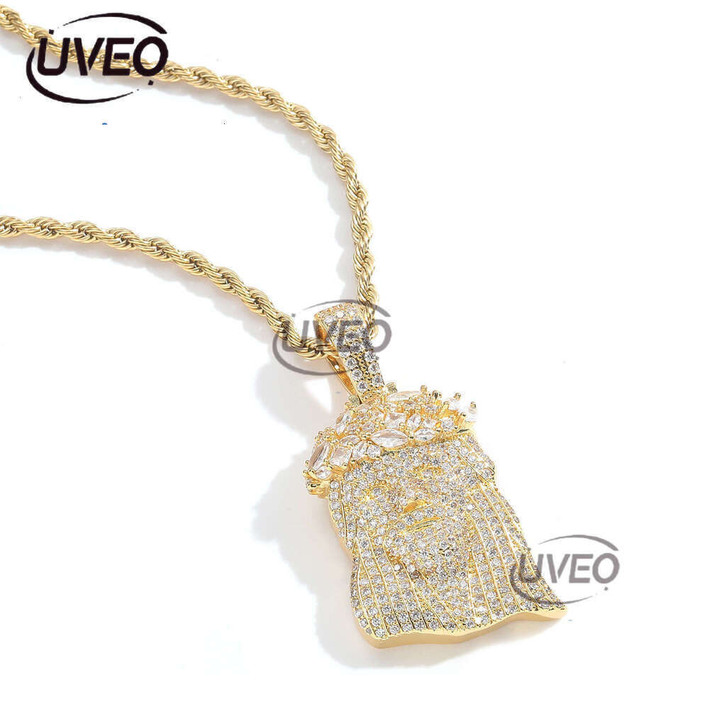 Luxury designer head pendant ice VVS Moissanite necklace, free delivery of pendant necklace for men and women