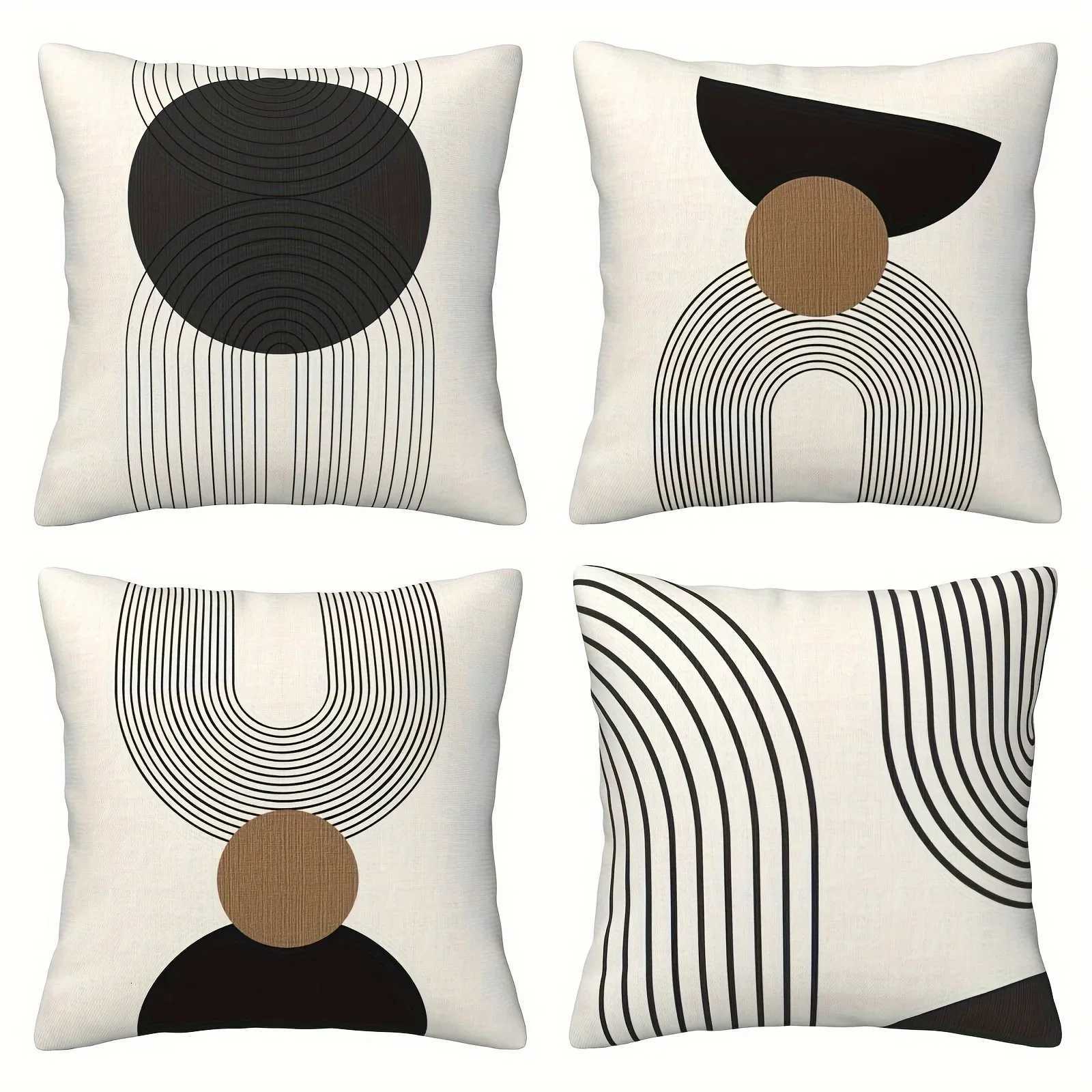 Modern minimalist home decoration cover geometric round line pattern design living room sofa chair cushion coverM251119