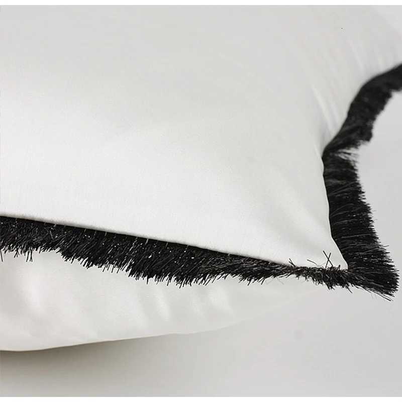 Medicci Home Morgan Simple Cushion Covers Black And White Tiger Leopard Bird Embroidered Case Korean Satin Luxury CoussinM251119