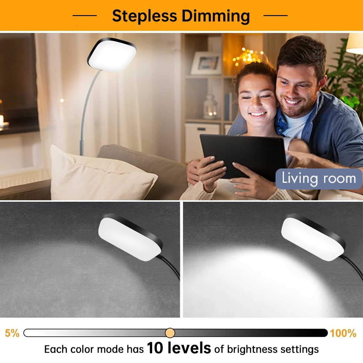 18W Floor Lamp with Touch Control Adjustable Brightness 360 Gooseneck LED Floor Lamps Eye-Caring Floor Lamp for Living Room M251119