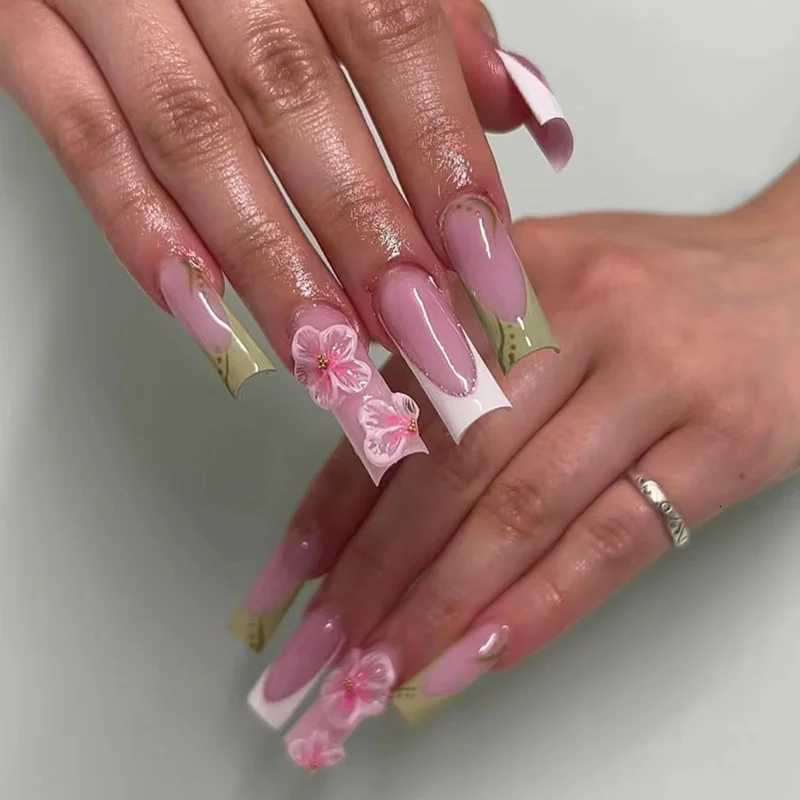 24Pcs Long False Nails Art Tips Designer Charms Pop Stretching Extension Fake Nails Supplies For Products Press On Y2K BalletT251118T251119