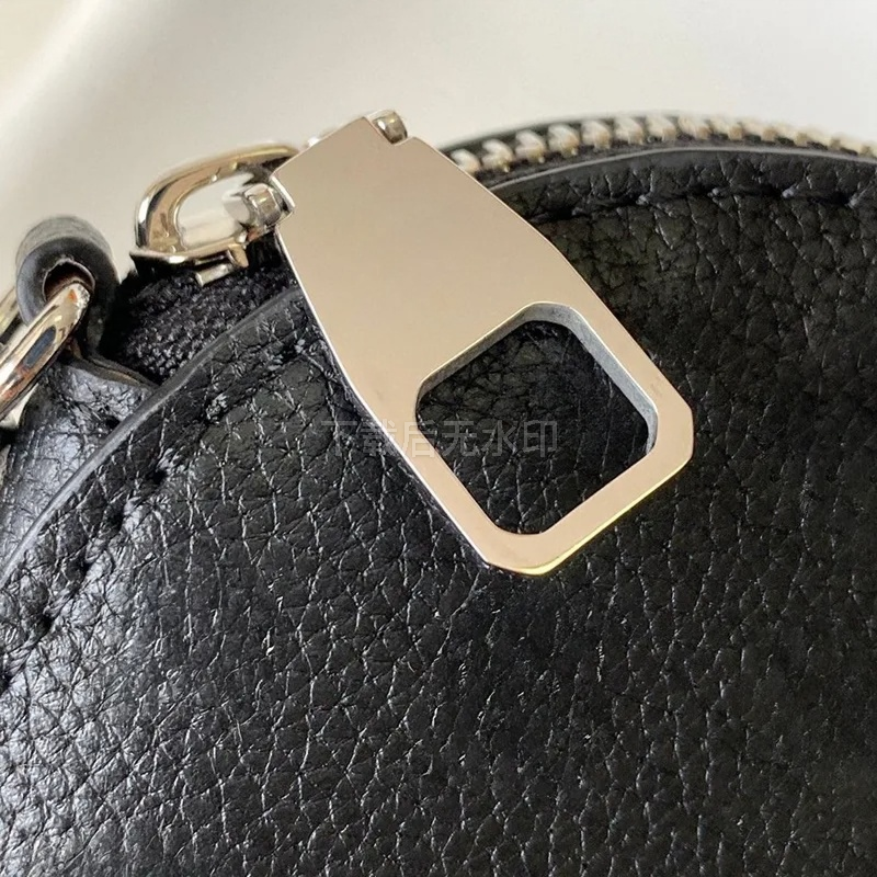 M57070 Bella bucket bag Galet Gray Mahina perforated calf leather trendy Round coin purse drawstring versatility Shoulder Bags