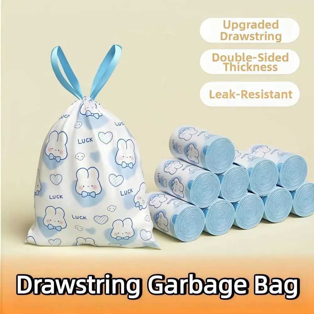 Large Capacity Drawstring Garbage Bag Thickened Rabbit Pattern Kitchen Garbage Bags Strong Handle Cartoon Design C251119