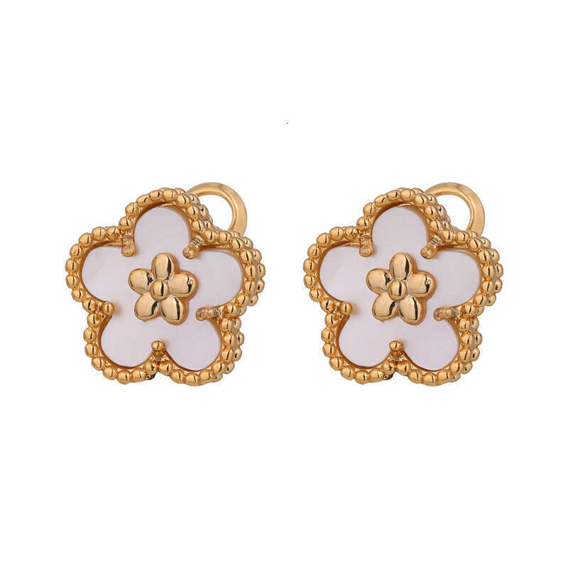 Shell Silver Needle Jewelry High-End Women's Flower Studs Light Luxury European and American Hot-Selling Korean Earrings Gold Niche - view 6