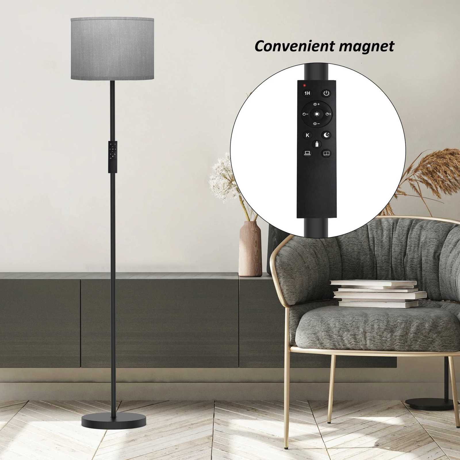 615 Traditional Floor Lamp with Remote Control and Bulb Included M251119