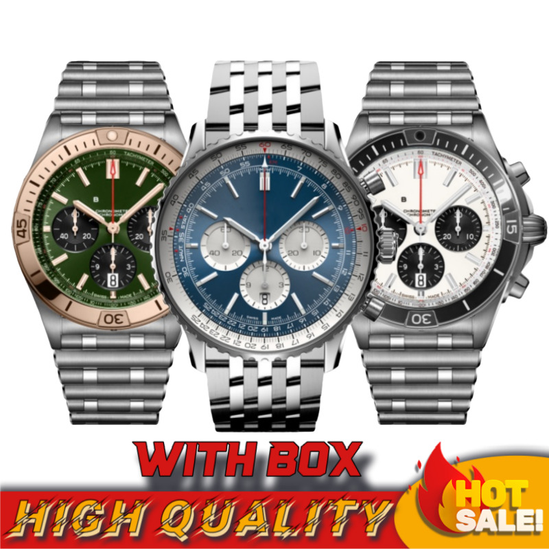 AAA Men Watch Designer Breitlngities Watches Men Navitimerly Watch Chronograph Manwatch Top Time Watch Six Pin Quartz Watch Men Wristwatch Stainless Steel Watch 2d