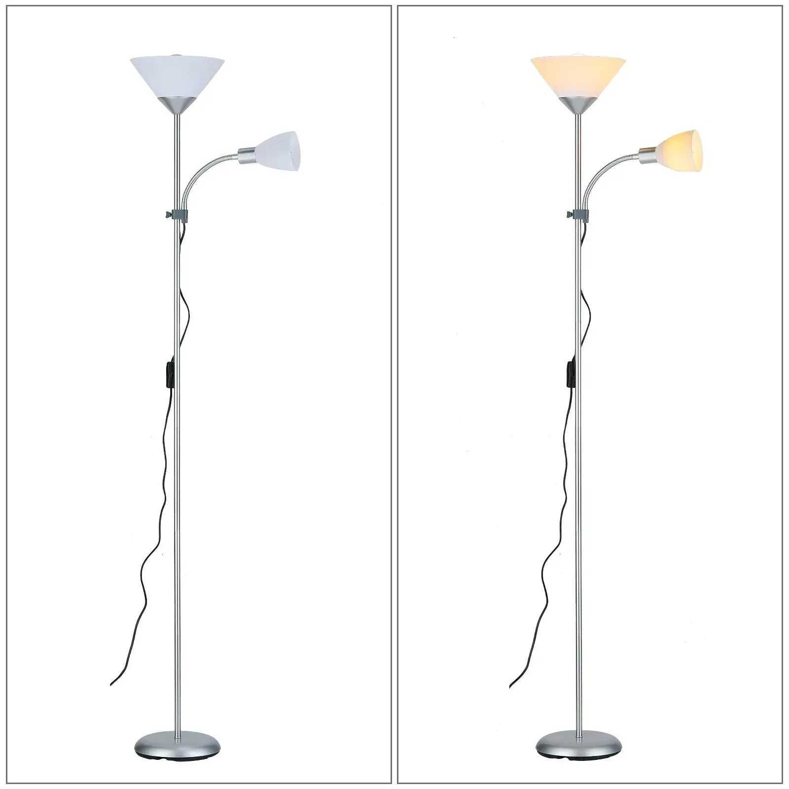 Fashion LED double-headed long plug-in living room bedroom decor office beauty eye protection study childrens floor lamp M251119