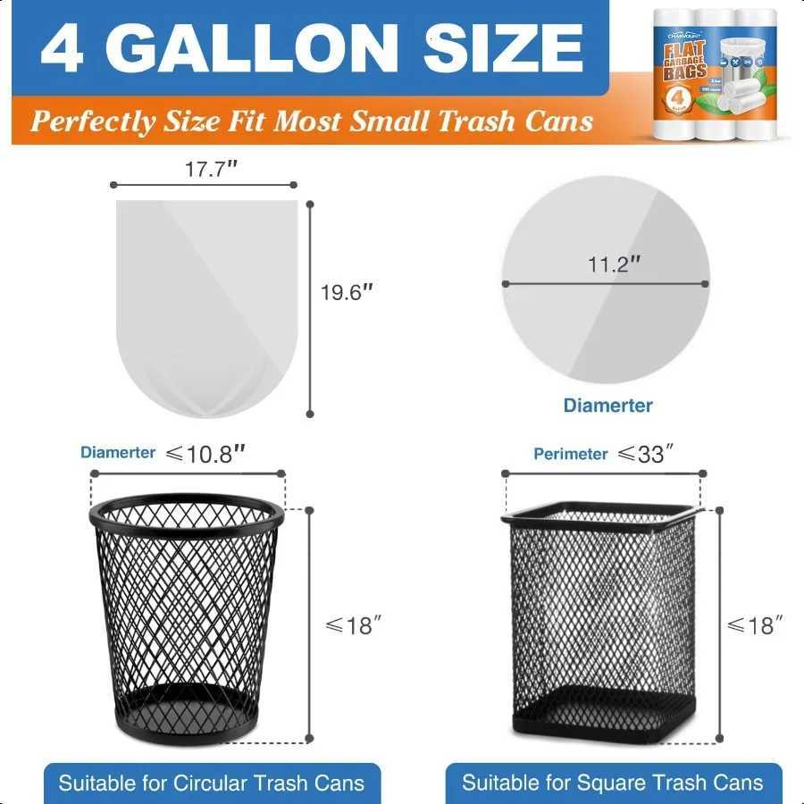 Small Trash Bags 4 Gallon 105 Count Small Garbage Bags for Bedroom Office Kitchen Trash Can Mini Trash Bags for Wastebasket Bin C251119