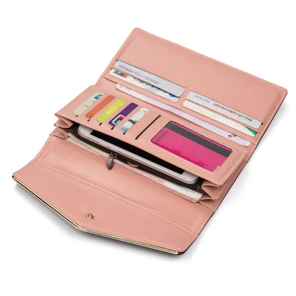 Women Envelope Style Tri-fold Wallet Solid Color Credit Card Holder Coin Money Purse Phone HandbagW251119