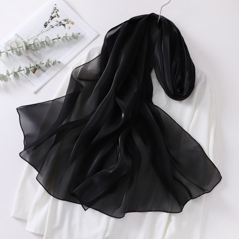 K447 Cross-border Southeast Asian headscarf women's organza shiny silk scarf long strip high-end Malaysian headscarf wrapped head scarf