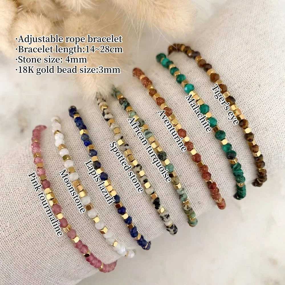 CCGOOD Natural Stone Bracelet Adjustable Constant Stone Bracelet Womens Jewelry 4mm Face Gemstone Pulseras Meaningful GiftC250419C250420