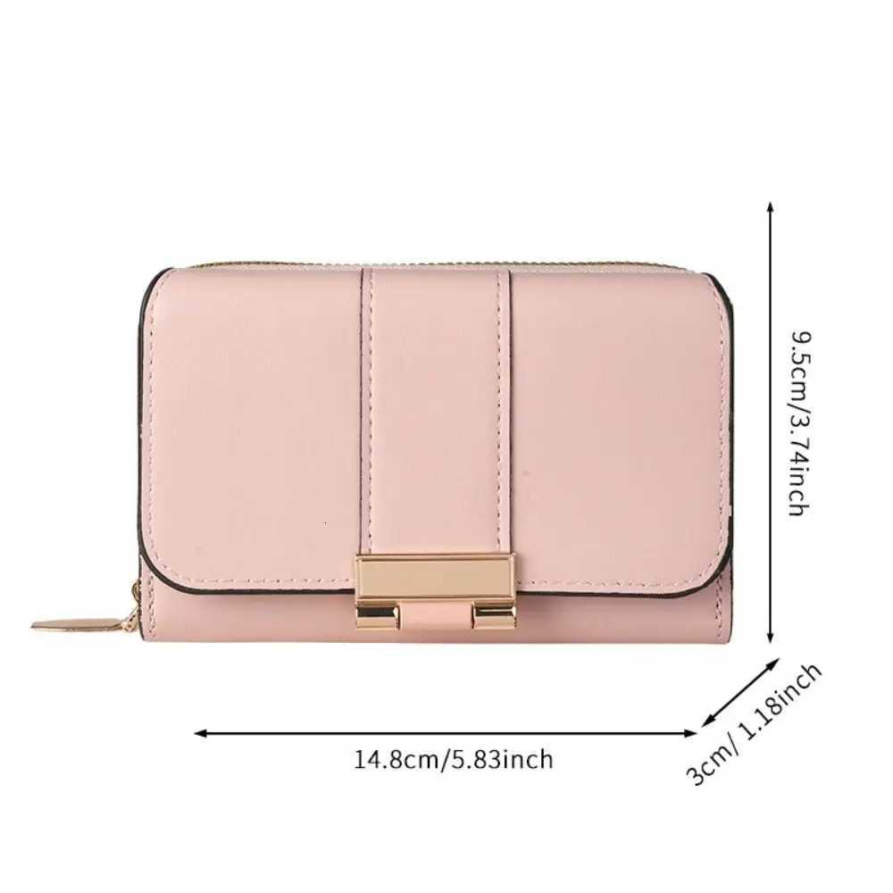 Retro Purse PU Leather Short Wallet Foldable Zipper Three Fold Wallet Multifunctional Large Capacity Women Card Holder GiftT251119