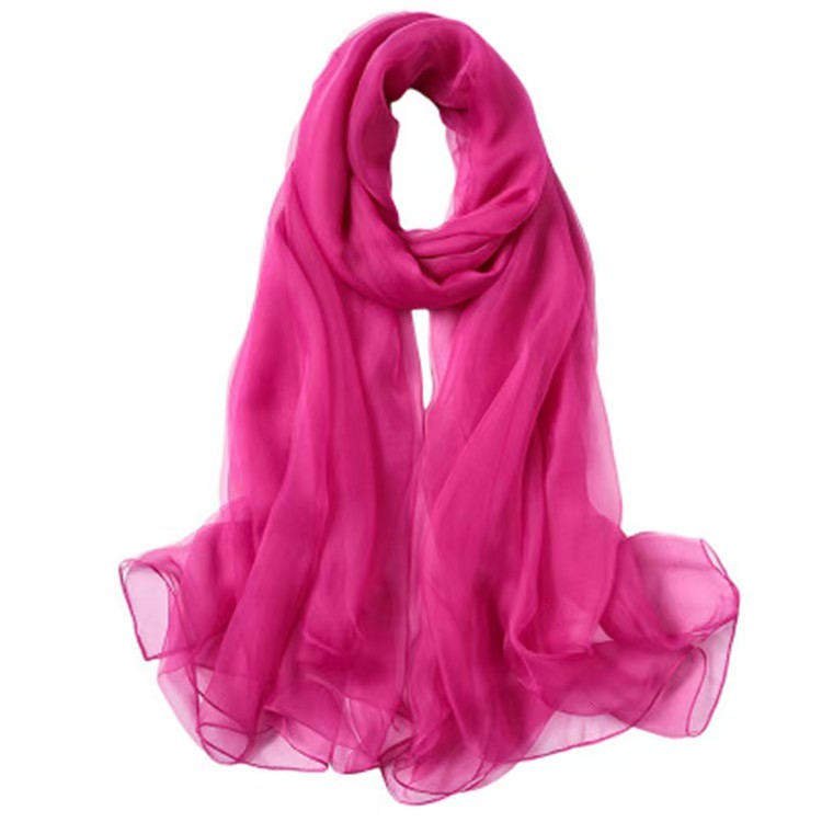 K441 High-grade pure color ice silk scarf women's sun protection shawl long large beach towel travel dual-purpose silk scarf scarf wholesale