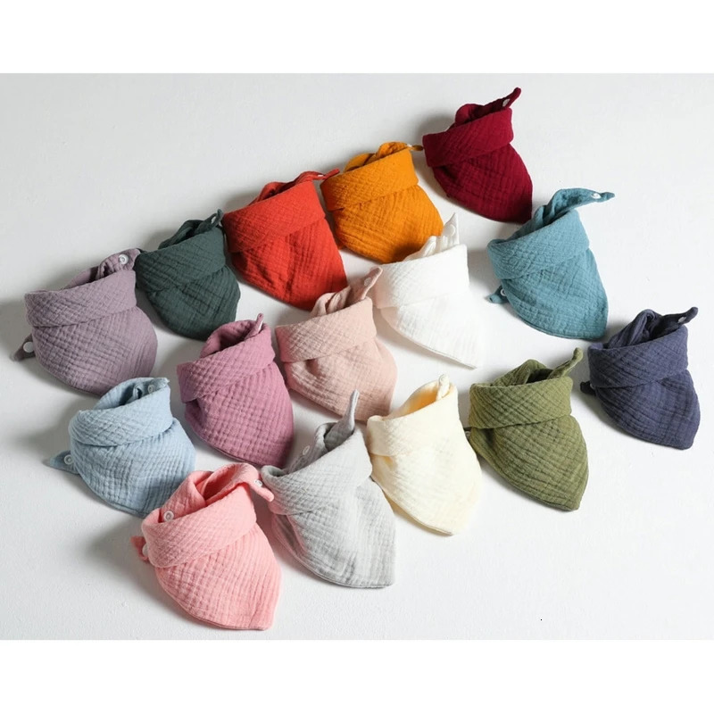 5 pieces of baby feeding Drool bibs Saliva towels for triangular scarves Bandana soft cotton adjustable snap button boys 250414z
