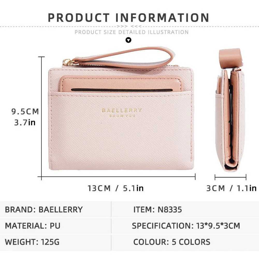 Womens Short Wallet with 8 Card Slots Zipper Coin Pocket - Blocking Multi-Function Purse New DesignT251119